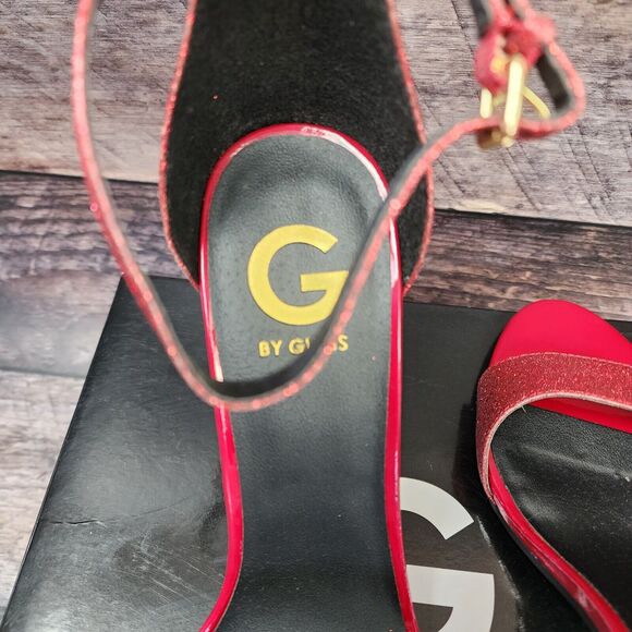 Guess Womens  Heels Dark Red Texture Size 9m Open Toe gg Shantel3 - Picture 11 of 14
